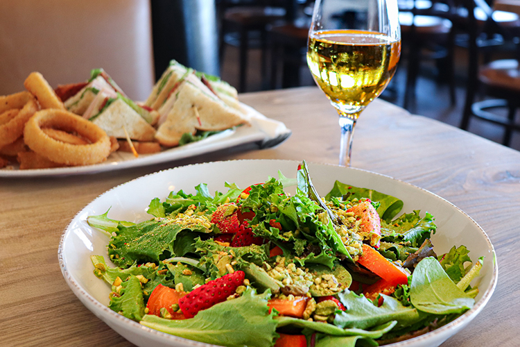 Salad and sandwich at Casa de Restaurant