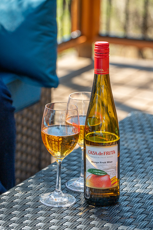 Casa de Fruta wine on the patio